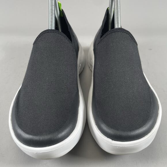 OOFOS OOmg eeZee Low Women’s 7 Black White Slip On Comfort Recovery Shoes GUC - Picture 2 of 9